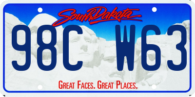 SD license plate 98CW63