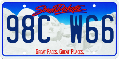 SD license plate 98CW66