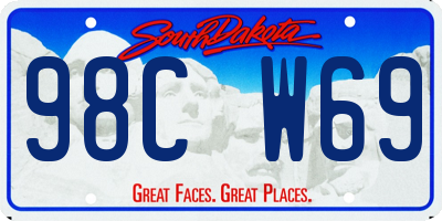 SD license plate 98CW69