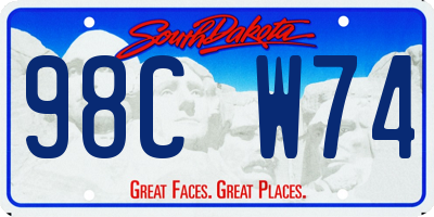 SD license plate 98CW74