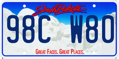 SD license plate 98CW80