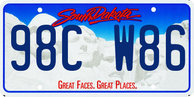 SD license plate 98CW86