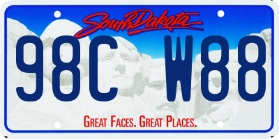 SD license plate 98CW88