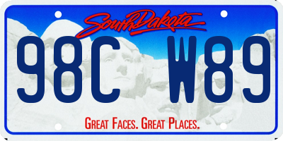 SD license plate 98CW89