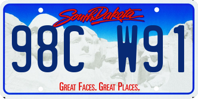 SD license plate 98CW91