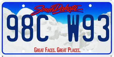 SD license plate 98CW93