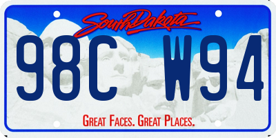 SD license plate 98CW94