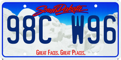 SD license plate 98CW96