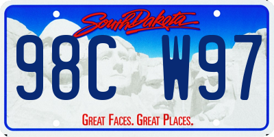 SD license plate 98CW97