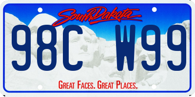 SD license plate 98CW99