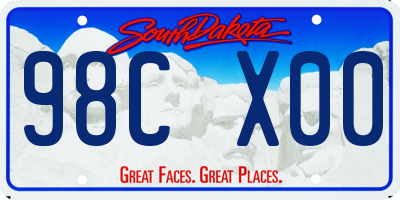SD license plate 98CX00