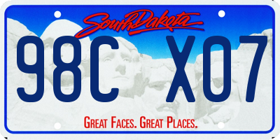 SD license plate 98CX07