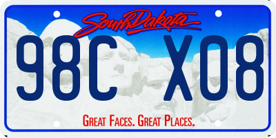 SD license plate 98CX08