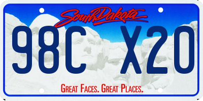 SD license plate 98CX20