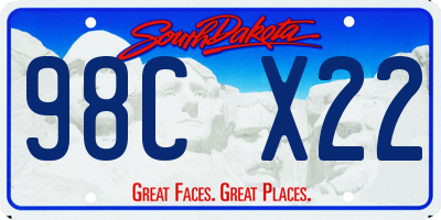 SD license plate 98CX22