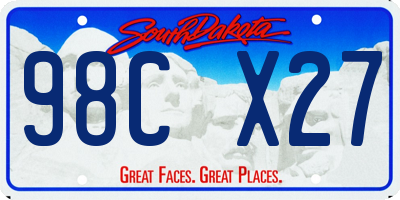 SD license plate 98CX27