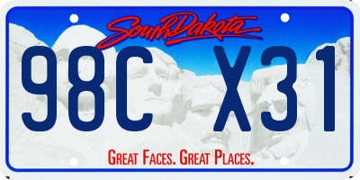 SD license plate 98CX31