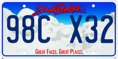SD license plate 98CX32