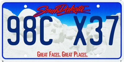 SD license plate 98CX37