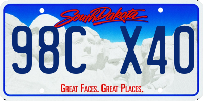 SD license plate 98CX40