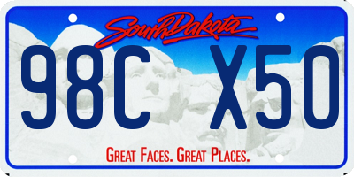 SD license plate 98CX50