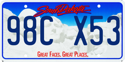 SD license plate 98CX53