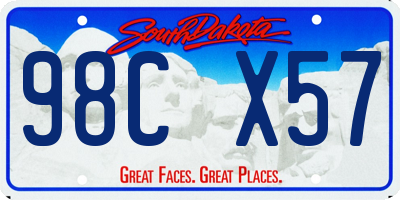 SD license plate 98CX57