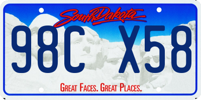SD license plate 98CX58