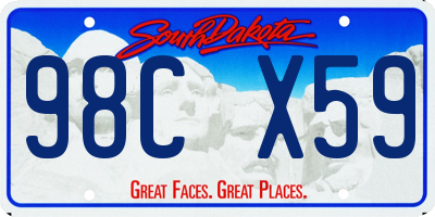 SD license plate 98CX59