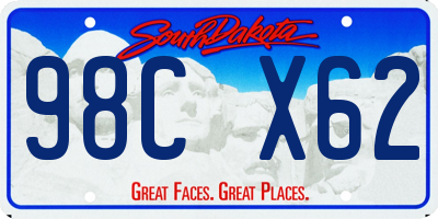 SD license plate 98CX62