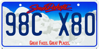 SD license plate 98CX80