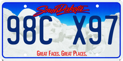 SD license plate 98CX97
