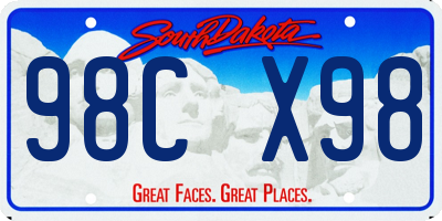 SD license plate 98CX98