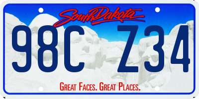 SD license plate 98CZ34