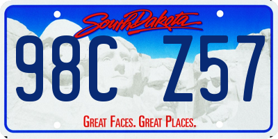 SD license plate 98CZ57