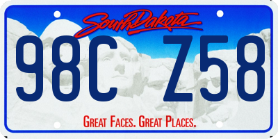 SD license plate 98CZ58