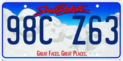 SD license plate 98CZ63