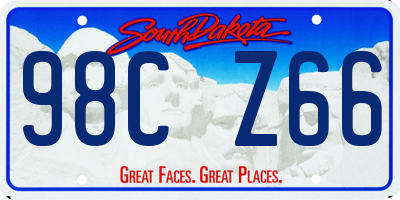 SD license plate 98CZ66
