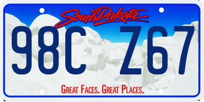 SD license plate 98CZ67