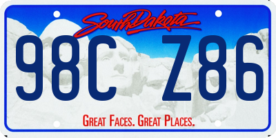 SD license plate 98CZ86