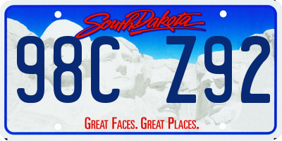 SD license plate 98CZ92