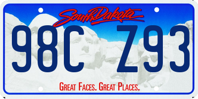 SD license plate 98CZ93