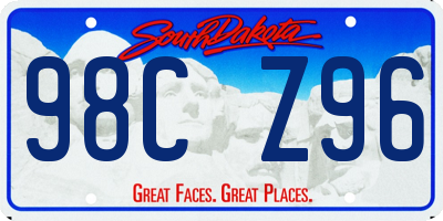 SD license plate 98CZ96