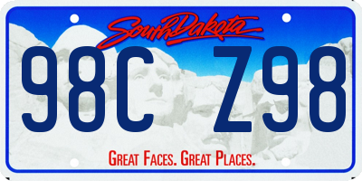 SD license plate 98CZ98