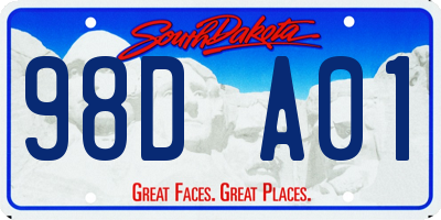 SD license plate 98DA01