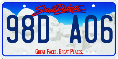 SD license plate 98DA06