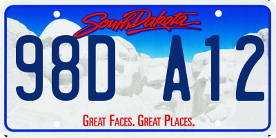 SD license plate 98DA12