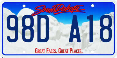 SD license plate 98DA18