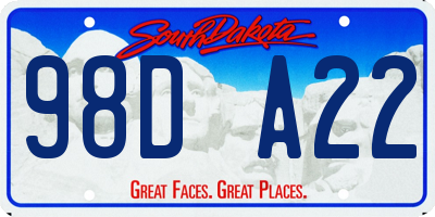 SD license plate 98DA22