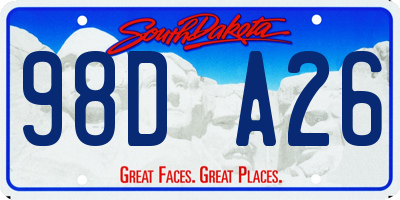 SD license plate 98DA26